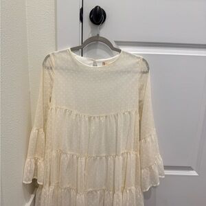 Altar'd State Cream Long Sleeve Dress